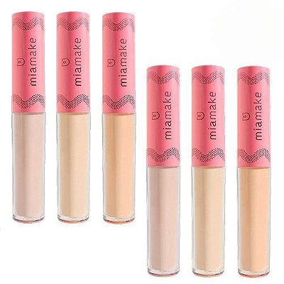 Corretivo Líquido Matte Multi-D Vitamina E Cores Claras Mia Make 247 – Kit c/ 06 unid