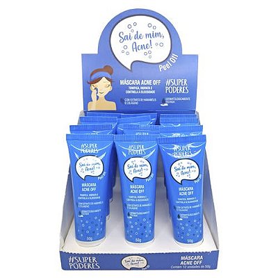 Máscara Bisnaga Acne Off Super Poderes MFSP09 - Box c/ 12 unid