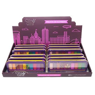 Paleta de Sombras Charming Collection City Girls CG205 - Box c/ 12 unid