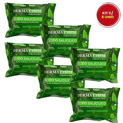 Lenço Demaquilante Ácido Salicílico Dermachem - Kit c/ 06 unid