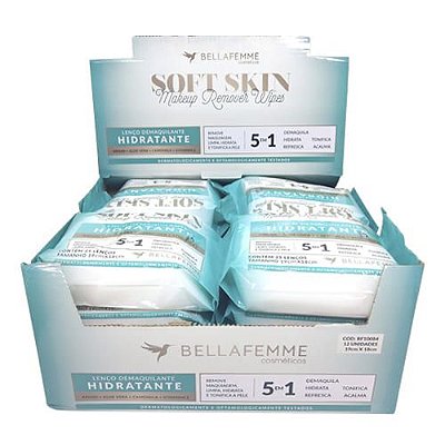 Lenço Demaquilante Hidratante Soft Skin Bella Femme BF10084 – Box c/ 12 unid