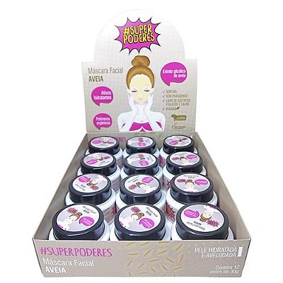 Máscara Facial Aveia Super Poderes AVESP01 - Box c/ 12 unid