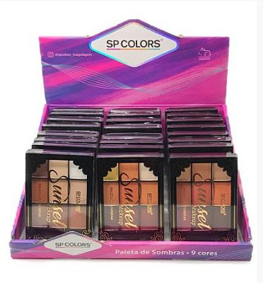 Paleta de Sombras Sunset SP Colors SP154 – Box c/ 24 unid