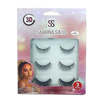 Kit de Cílios Postiços Magnéticos 3D-F001 Sabrina Sato SS-1236