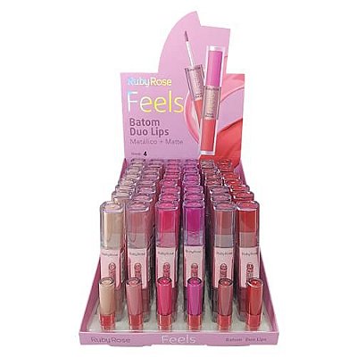 Batom Duo Lips Feels Ruby Rose HB-8225 Group 04 – Box c/ 48 unid