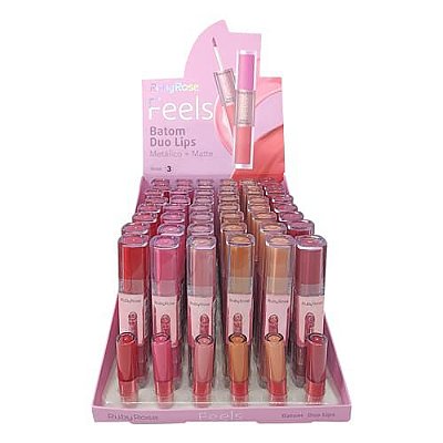 Batom Duo Lips Feels Ruby Rose HB-8225 Group 03 – Box c/ 48 unid