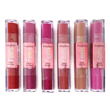 Batom Duo Lips Feels Ruby Rose HB-8225 Group 02 – Kit c/ 06 unid