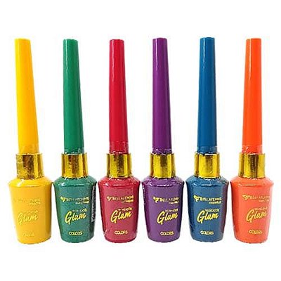 Delineador Colorido Glam Colors Bella Femme BF10092 - Kit c/ 06 unid