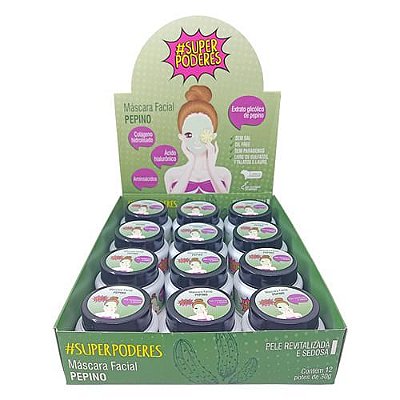 Máscara Facial Pepino Super Poderes PEISP01 - Box c/ 12 unid