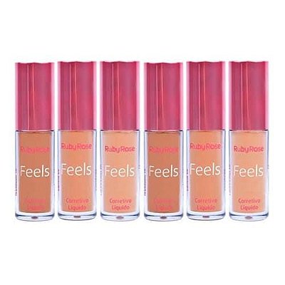 Corretivo Líquido Feels Ruby Rose HB-8102 Group 03 – Kit c/ 06 unid