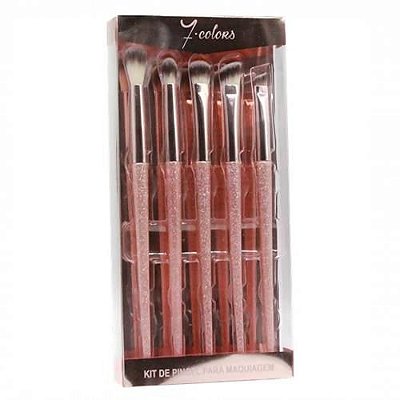 Kit de Pincéis para Maquiagem Profissional Seven Colors SC-613