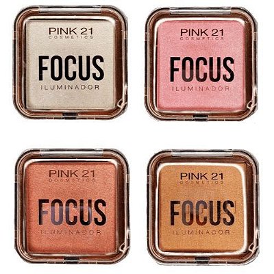 Paleta de Iluminador Focus Pink 21 Cosmetics CS2434 - Kit c/ 04 unid