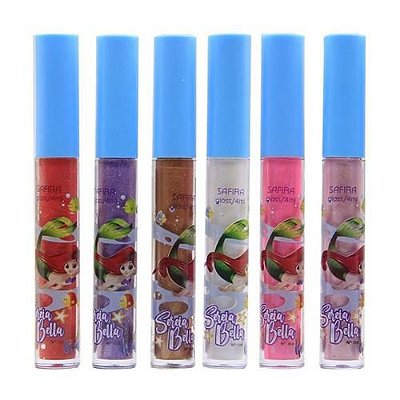 Gloss Labial Sereia Bella Linha Teen Safira – Kit c/ 06 unid