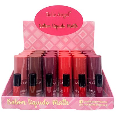Batom Líquido Matte Belle Angel B079 - Box c/ 24 unid