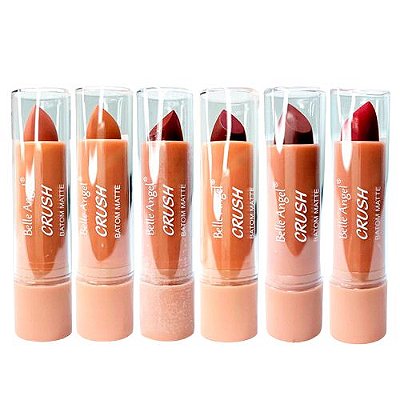 Batom Bastão Matte Crush Belle Angel B104 - Kit c/ 06 unid