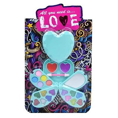 Estojo de Maquiagem Infantil Coração Disco Teen HB97938 – Kit c/ 06 unid