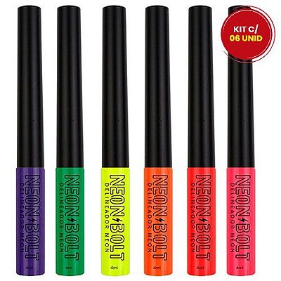 Delineador Neon Bolt Bella Femme BF10093 - Kit c/ 06 unid