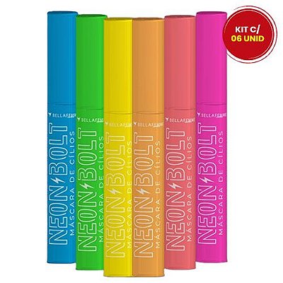 Máscara de Cílios Neon Bolt Bella Femme BF10095 – Kit c/ 06 unid