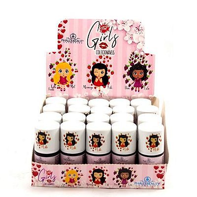 Lip Tint Girls Colecionáveis Morango Phállebeauty PH011 - Box c/ 20 unid