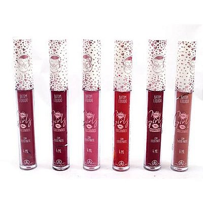 Batom Líquido Matte Girls Colecionáveis Phállebeauty PH035 – Kit c/ 06 unid