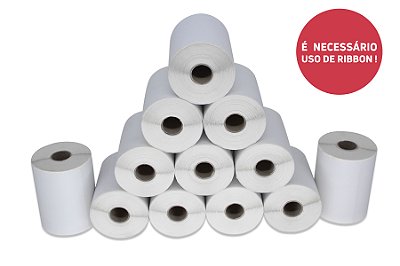 10 Rolos Etiqueta 10x10 100X100 Couche Serrilha E-Commerce