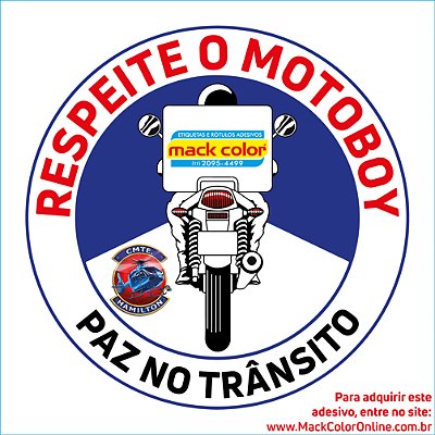 Adesivo de sinalização Respeite o Motoboy - Unitário