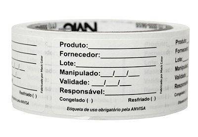 1 Rolo Etiqueta Solúvel 65x40mm - 250 unidades