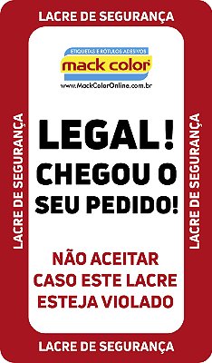 Etiquetas adesivas do tipo lacre para delivery - Rolo