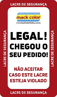 Etiquetas adesivas do tipo lacre para delivery - Rolo com 500 etiquetas