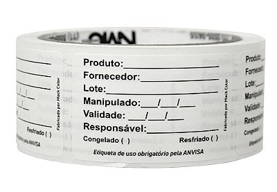1 Rolo de Etiquetas Prazo de Validade 65x40mm - 500 unidades