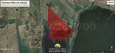 Fazenda com 316ha para Arroz e Soja com fundo da Lagoa da Bonifácia, Viamão - RS