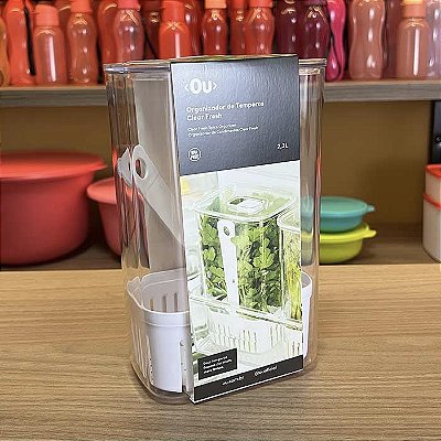 Organizador de Temperos Clear Fresh - 2,3 litros - Natural