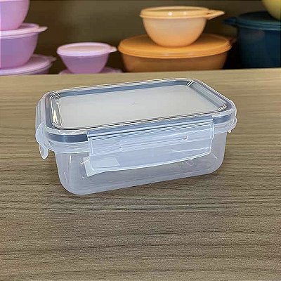 Pote Click Retangular - 380ml - Natural