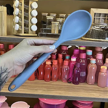 Colher de Silicone Duplo - Azul