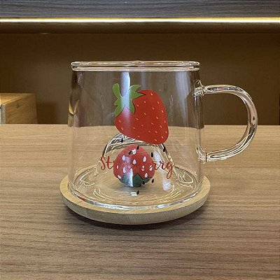 Caneca Morango - Pires em Bambu