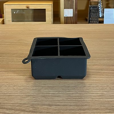 Forma de Gelo Silicone - 4 Cubos Preto - Jumbo