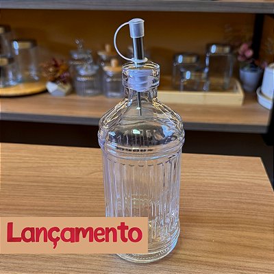 Galheteiro de Vidro com Dosador em Metal - 500ml