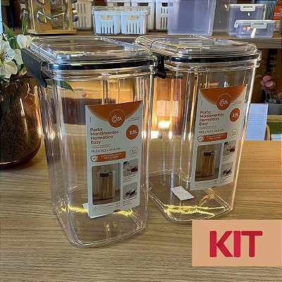 Kit 2 Pota Mantimentos Easy - 3,9 Litros cada