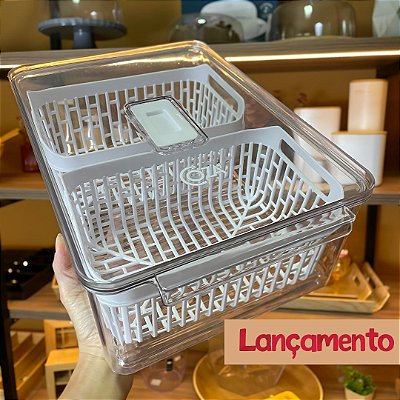 Organizador de geladeira com 2 cestos Dry - 6,7 Litros