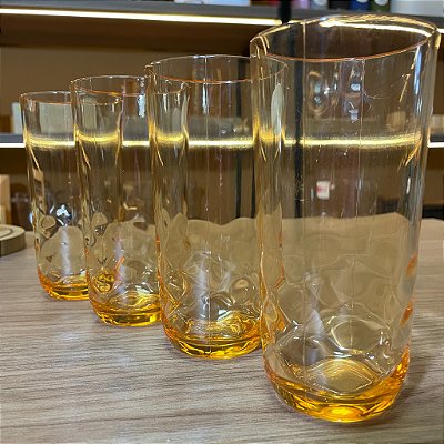 Kit 4 Copos Wave Âmbar - 350ml cada