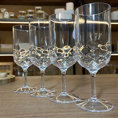 Kit com 4 Taças Wave Natural - 300ml cada