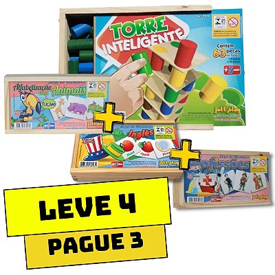 Jogo Torre Inteligente Madeira Montessori Estratégico Brinquedo