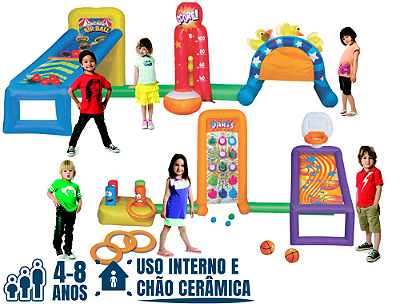 Mini-Park Infantil com 6 jogos (área total: 6m x 2m)