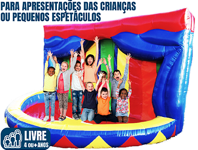 Picadeiro do Circo Inflável (apresentações teatrais em colégios; também para recreadores ou mágico) (4m x 2,5m / altura: 2,8m)