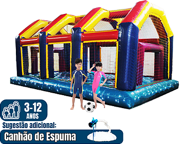 Futebol de Sabão COBERTO JÚNIOR (área total: 7m x 4m / altura: 3m)
