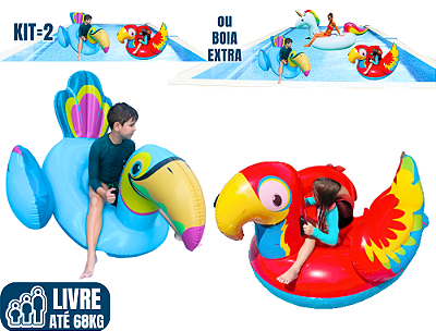 Kit com 2 Boias Gigantes: ARARA e TUCANO