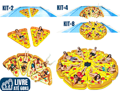Kit com 2 ou 4 ou 8 Bóias Gigantes: FATIAS DE PIZZA