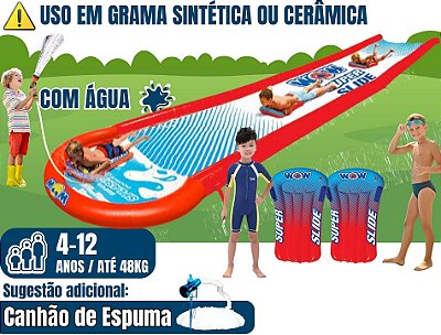 Pista Molhada SUPER SLIDE WOW (pista com água para escorregar) (cada pista: 8m x 2m)