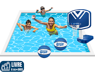 Basquete Aquático SPLASH PREMIUM BLUE UNO para piscina (basquete: altura: 1m)