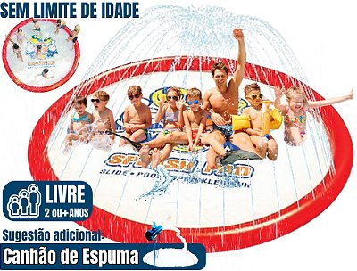 Piso molhado circular SPLASH PAD (Opcional CANHÃO DE ESPUMA) (área: 3,6m)